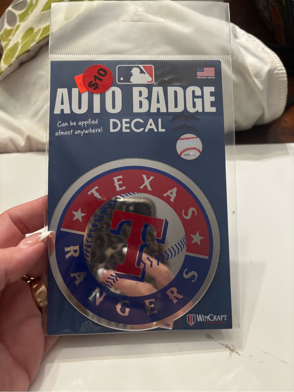 WinCraft Texas Rangers Red, Blue & Silver Auto Badge Decal